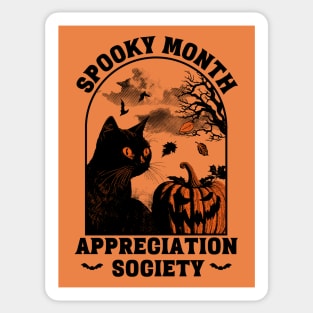 Spooky Month Appreciation Society – Halloween Black Cat Sticker